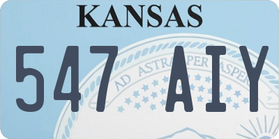 KS license plate 547AIY