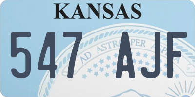 KS license plate 547AJF