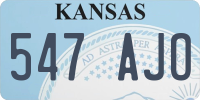KS license plate 547AJO