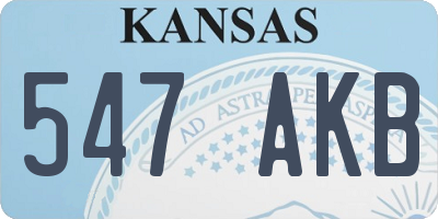 KS license plate 547AKB