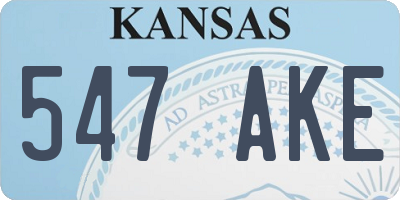 KS license plate 547AKE