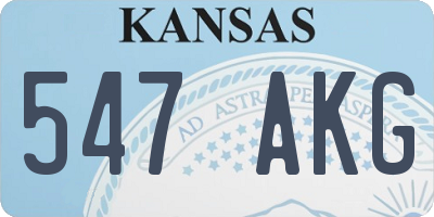 KS license plate 547AKG