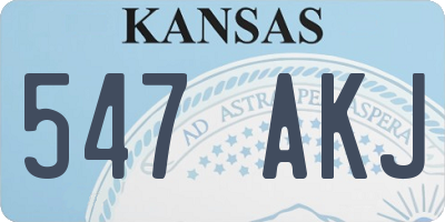 KS license plate 547AKJ