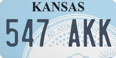 KS license plate 547AKK