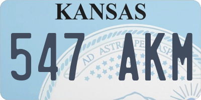 KS license plate 547AKM