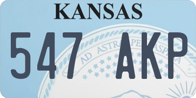 KS license plate 547AKP