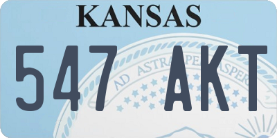 KS license plate 547AKT
