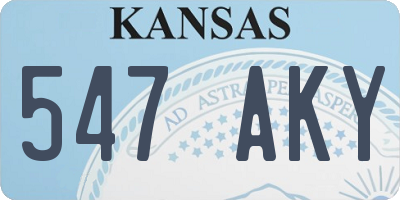 KS license plate 547AKY