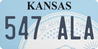 KS license plate 547ALA