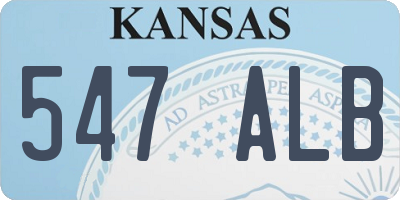 KS license plate 547ALB
