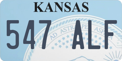 KS license plate 547ALF