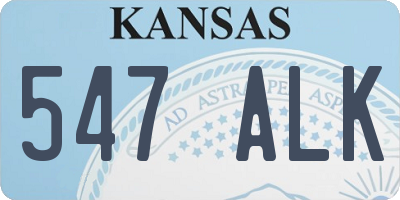 KS license plate 547ALK