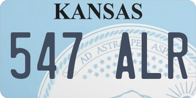 KS license plate 547ALR