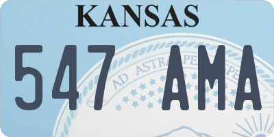 KS license plate 547AMA