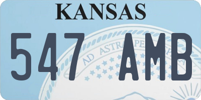 KS license plate 547AMB