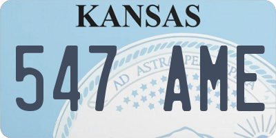 KS license plate 547AME