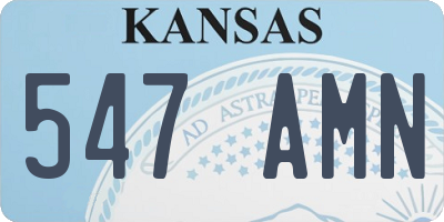 KS license plate 547AMN
