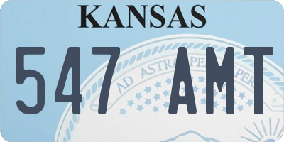 KS license plate 547AMT