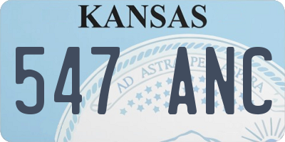 KS license plate 547ANC