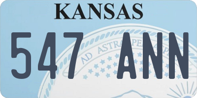 KS license plate 547ANN