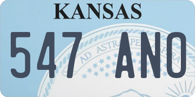 KS license plate 547ANO