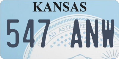 KS license plate 547ANW