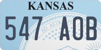 KS license plate 547AOB