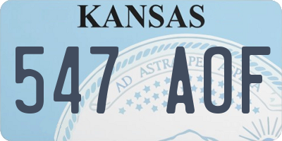 KS license plate 547AOF