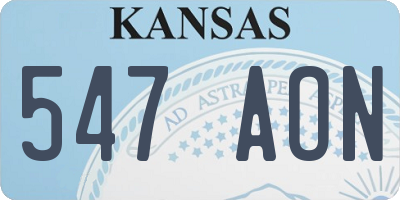 KS license plate 547AON