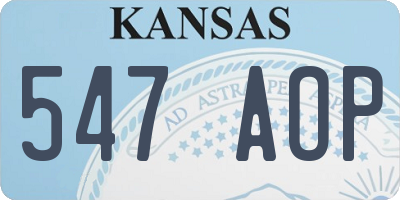 KS license plate 547AOP