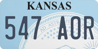 KS license plate 547AOR