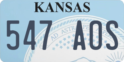 KS license plate 547AOS