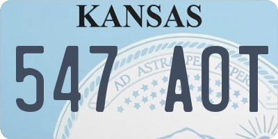 KS license plate 547AOT
