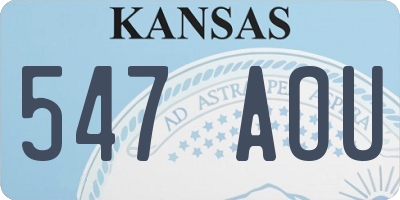 KS license plate 547AOU