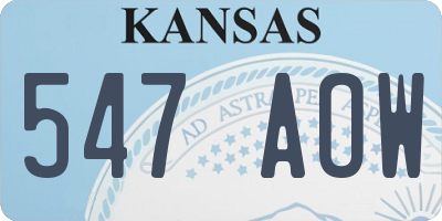 KS license plate 547AOW