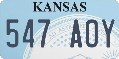 KS license plate 547AOY