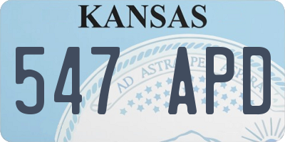 KS license plate 547APD