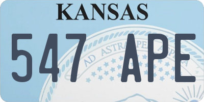 KS license plate 547APE