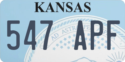 KS license plate 547APF