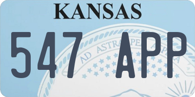 KS license plate 547APP