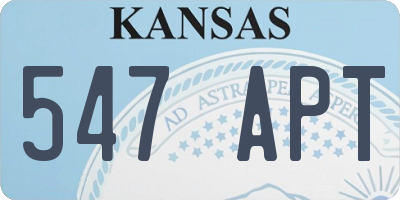 KS license plate 547APT