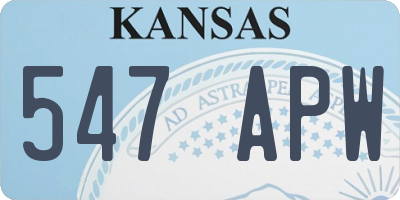 KS license plate 547APW