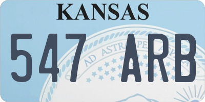 KS license plate 547ARB