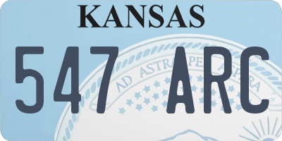 KS license plate 547ARC
