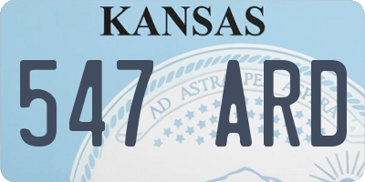 KS license plate 547ARD
