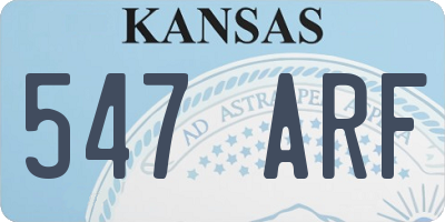 KS license plate 547ARF