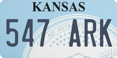 KS license plate 547ARK