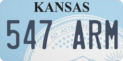 KS license plate 547ARM