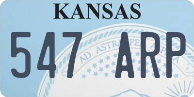 KS license plate 547ARP