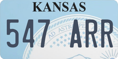 KS license plate 547ARR